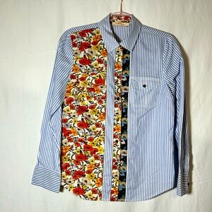 Tory Burch button down long sleeve striped size 6 top
